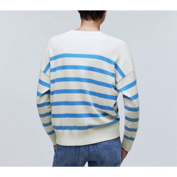 NWT Madewell Womens (Re)sponsible Cashmere Sweater Medium Oversized Striped - Picture 4 of 14